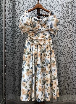 2020 Spring and Summer New Women's Square Collar Waist Wrinkle Knot Bubble Short Sleeve Floral Printed Dress 609
2020 Spring and Summer New Women's Square Collar Waist Wrinkle Knot Bubble Short Sleeve Floral Printed Dress 609