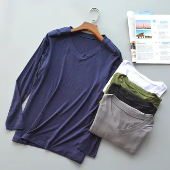 Men's Solid Color V-neck Casual Loose Sleep Tops Autumn Winter Thin Multi-color Optional Stretch Bottoming Tops White Sleepwear
Men's Solid Color V-neck Casual Loose Sleep Tops Autumn Winter Thin Multi-color Optional Stretch Bottoming Tops White Sleepwear