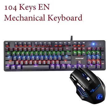 English / Russia 87/104 Keycap Mechanical Keyboard Mouse Combos USB Wired Green Axis Mechanical Keyboard Mechanical for Gaming
English / Russia 87/104 Keycap Mechanical Keyboard Mouse Combos USB Wired Green Axis Mechanical Keyboard Mechanical for Gaming