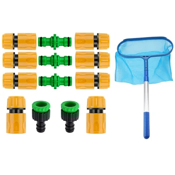 1 set Swimming Pool Deep Leaf Net Skimmer Net Telescopic Pole & 1 set Plastic Garden Hose Tap Connector Kit 
1 set Swimming Pool Deep Leaf Net Skimmer Net Telescopic Pole & 1 set Plastic Garden Hose Tap Connector Kit