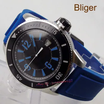 Bliger 43mm Miyota Automatic men's watch black sterial dial blue marks luminous turning bezel rubber strap
Bliger 43mm Miyota Automatic men's watch black sterial dial blue marks luminous turning bezel rubber strap
