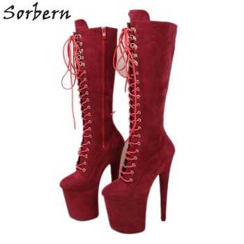 Sorbern Wine Red Mid Calf Boots Women Stripper Heels 8 Inch Pole Dance Boot Luxury Designer Club Women Shoes Autumn Custom
Sorbern Wine Red Mid Calf Boots Women Stripper Heels 8 Inch Pole Dance Boot Luxury Designer Club Women Shoes Autumn Custom