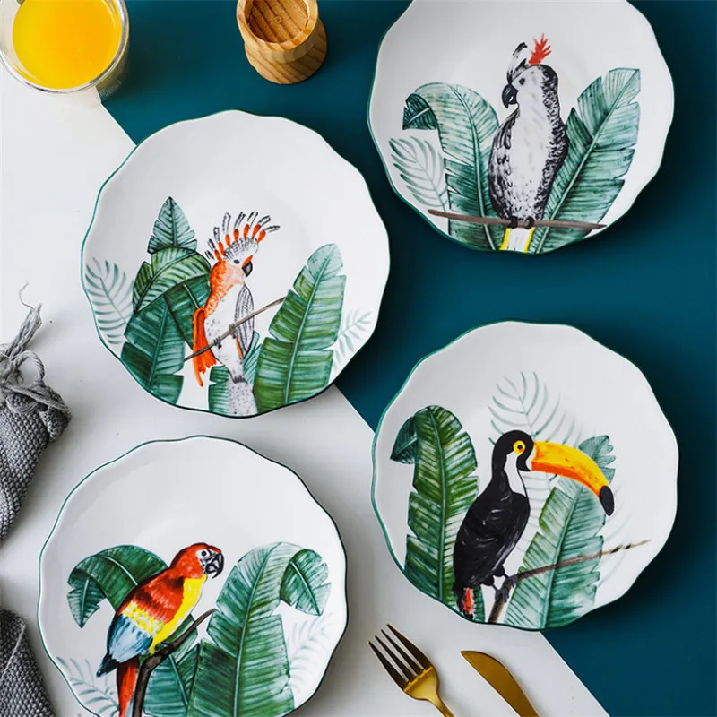 8 Inch Hand-painted Bird Dinner Plate Under-glazed Ceramic Flower Parrot Steak Plate Dessert Fruit Tray Microwave Dinnerware
8 Inch Hand-painted Bird Dinner Plate Under-glazed Ceramic Flower Parrot Steak Plate Dessert Fruit Tray Microwave Dinnerware