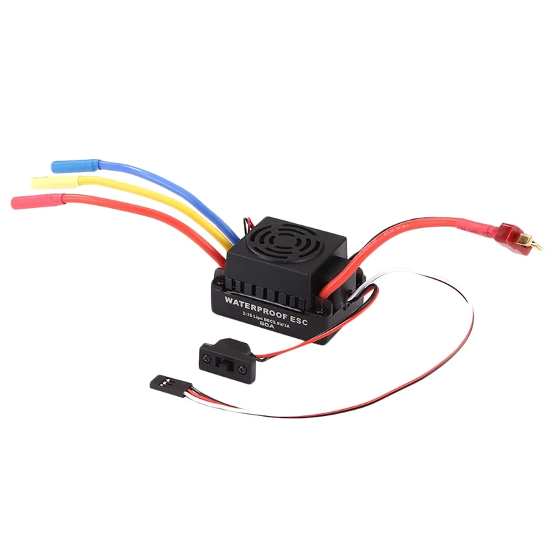 Waterproof 60A Brushless Esc Electronic Speed Controller With 5.5V / 3A Bec For 1/10 Rc Car (Black)
Waterproof 60A Brushless Esc Electronic Speed Controller With 5.5V / 3A Bec For 1/10 Rc Car (Black)