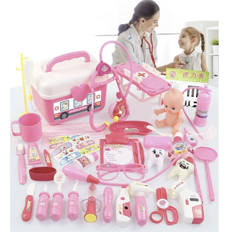 Фото Детский домик для ролевых игр набор игрушек имитация доктора клиника приборы с