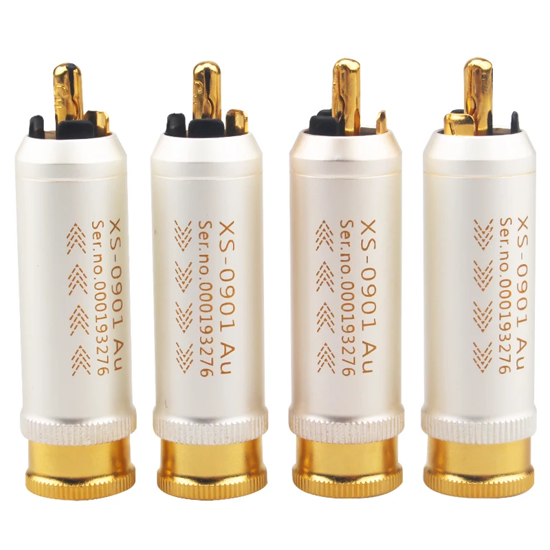 4pcs/8pcs/16pcs Red Copper Shell Gold-plated RCA Audio Plug For DIY Power Amplifier Hifi and Video Connection Cable 10mm | Электроника