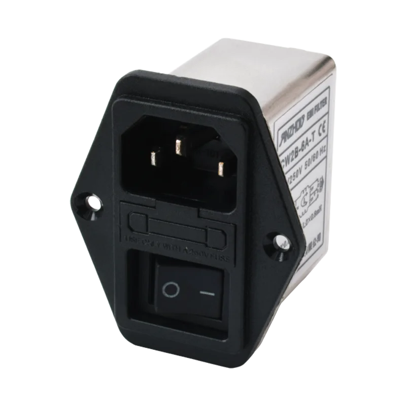 

1pcs Power Socket Insured CANNY WELL EMI Power Filter CW2B-6A-T AC110V-250V 10A