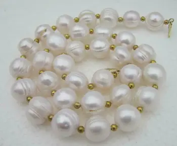 10-11mm White Freshwater Cultured Pearl Necklace 18" 
10-11mm White Freshwater Cultured Pearl Necklace 18"