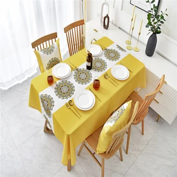 Dining Tea Table Cover tablecloth Waterproof Oilproof tablecloth on the table Lotus Yellow Light Brown Light Gray tapete
Dining Tea Table Cover tablecloth Waterproof Oilproof tablecloth on the table Lotus Yellow Light Brown Light Gray tapete