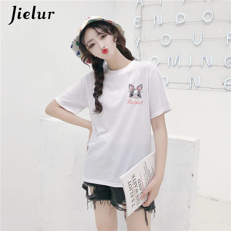 Jielur Harajuku Embroidery Rabbit T Shirt Women Summer New S-2XL Top Tees Kpop Hipster Kawaii Tshirt Female Dropship T-shirt
Jielur Harajuku Embroidery Rabbit T Shirt Women Summer New S-2XL Top Tees Kpop Hipster Kawaii Tshirt Female Dropship T-shirt