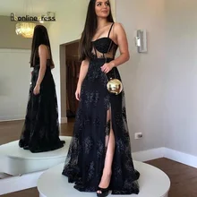 Bbonlinedress High Split Prom Dresses Sweetheart Evening Dress Tulle Party Dresses Spaghetti Strap Prom Gown Black Formal Dress
Bbonlinedress High Split Prom Dresses Sweetheart Evening Dress Tulle Party Dresses Spaghetti Strap Prom Gown Black Formal Dress