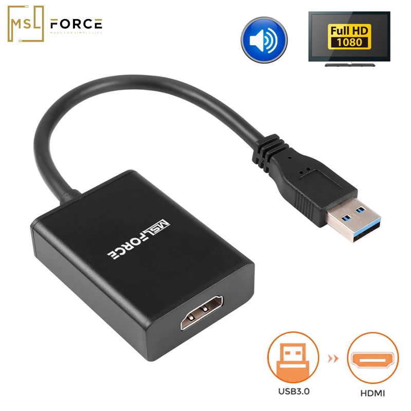 USB 3.0 to HDMI Video Audio Converter Adapter HD 1080P USB to HDMI Cable Multiple Monitors for Windows XP 10 8 8.1 7 Laptop
USB 3.0 to HDMI Video Audio Converter Adapter HD 1080P USB to HDMI Cable Multiple Monitors for Windows XP 10 8 8.1 7 Laptop