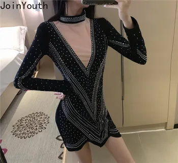 Joinyouth Sexy Deep V-neck Women Dress Diamonds Irregular Slim Waist Mini Vestidos 2020 New Long Sleeve Bodycorn Dresses 59363
Joinyouth Sexy Deep V-neck Women Dress Diamonds Irregular Slim Waist Mini Vestidos 2020 New Long Sleeve Bodycorn Dresses 59363