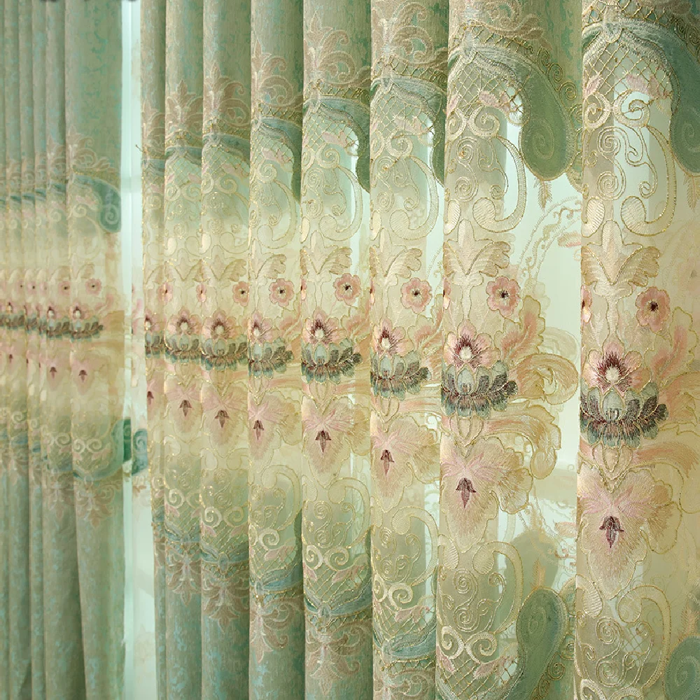 Luxury European Ceiling Installation Curtain Cloth Embroidered Curtains for Living Room and For Bedroom
Luxury European Ceiling Installation Curtain Cloth Embroidered Curtains for Living Room and For Bedroom