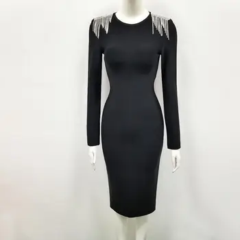 Sexy Women Bandage Dress 2020 Summer Autumn Slim Long Sleeve Bodycon Dress Fashion High Neck Club Sheath Ladies Dresses
Sexy Women Bandage Dress 2020 Summer Autumn Slim Long Sleeve Bodycon Dress Fashion High Neck Club Sheath Ladies Dresses