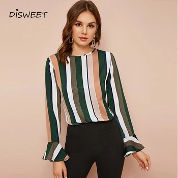 Fashion Striped Printed Lapel Shirt Ladies Simple Long Sleeve Loose Women's Shirts New Spring Slim Flared Sleeve Shirt Women
Fashion Striped Printed Lapel Shirt Ladies Simple Long Sleeve Loose Women's Shirts New Spring Slim Flared Sleeve Shirt Women