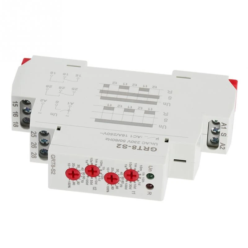 GRT8-S2 AC 230V Mini Asymmetric Cycle Timer ON/OFF Repeat Cycle Time Relay