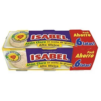 Atún Claro Isabel en aceite de Girasol Alto Oleico
Atún Claro Isabel en aceite de Girasol Alto Oleico