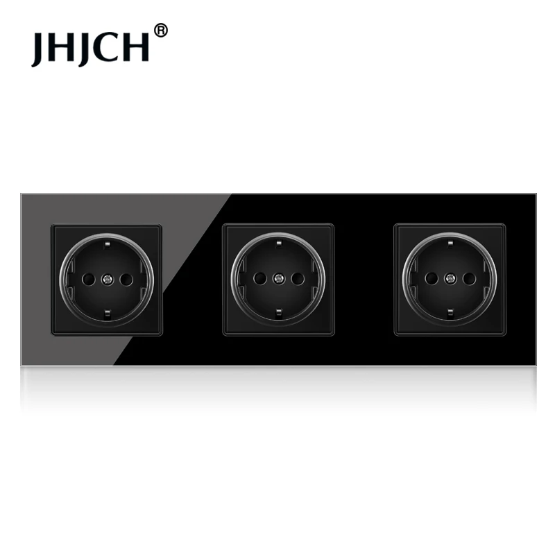 JHJCH Crystal Tempered Glass Panel 2,3 ,4Gang Power Wall Socket Grounded 16A EU Standard Electrical Triple Outlet
JHJCH Crystal Tempered Glass Panel 2,3 ,4Gang Power Wall Socket Grounded 16A EU Standard Electrical Triple Outlet