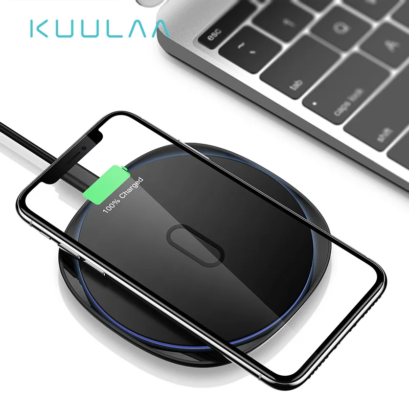 KUULAA 10 Вт Qi Беспроводное зарядное устройство для iPhone X/XS Max XR 8 Plus из цинкового