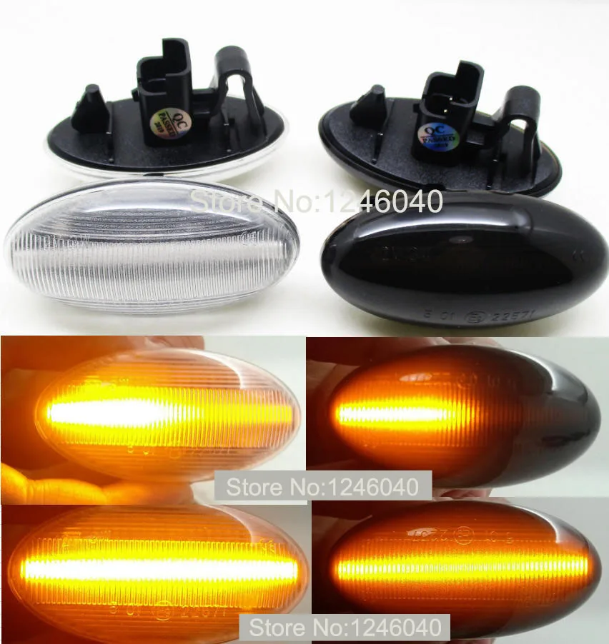 2x Dynamic Smoke LED Turn Signal Lights Side Marker For Mini Cooper R50 R52 R53