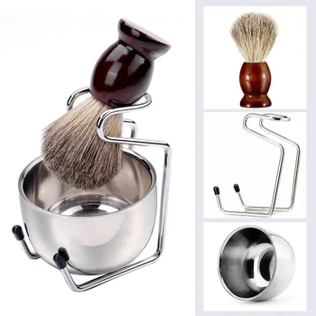 3 in 1 Shaving Holder Men Beard Set Stainless Steel Shaving Brush Stand & Shaving Soap Bowl Men's Shaving Kit Shaving Tool Set 
3 in 1 Shaving Holder Men Beard Set Stainless Steel Shaving Brush Stand & Shaving Soap Bowl Men's Shaving Kit Shaving Tool Set