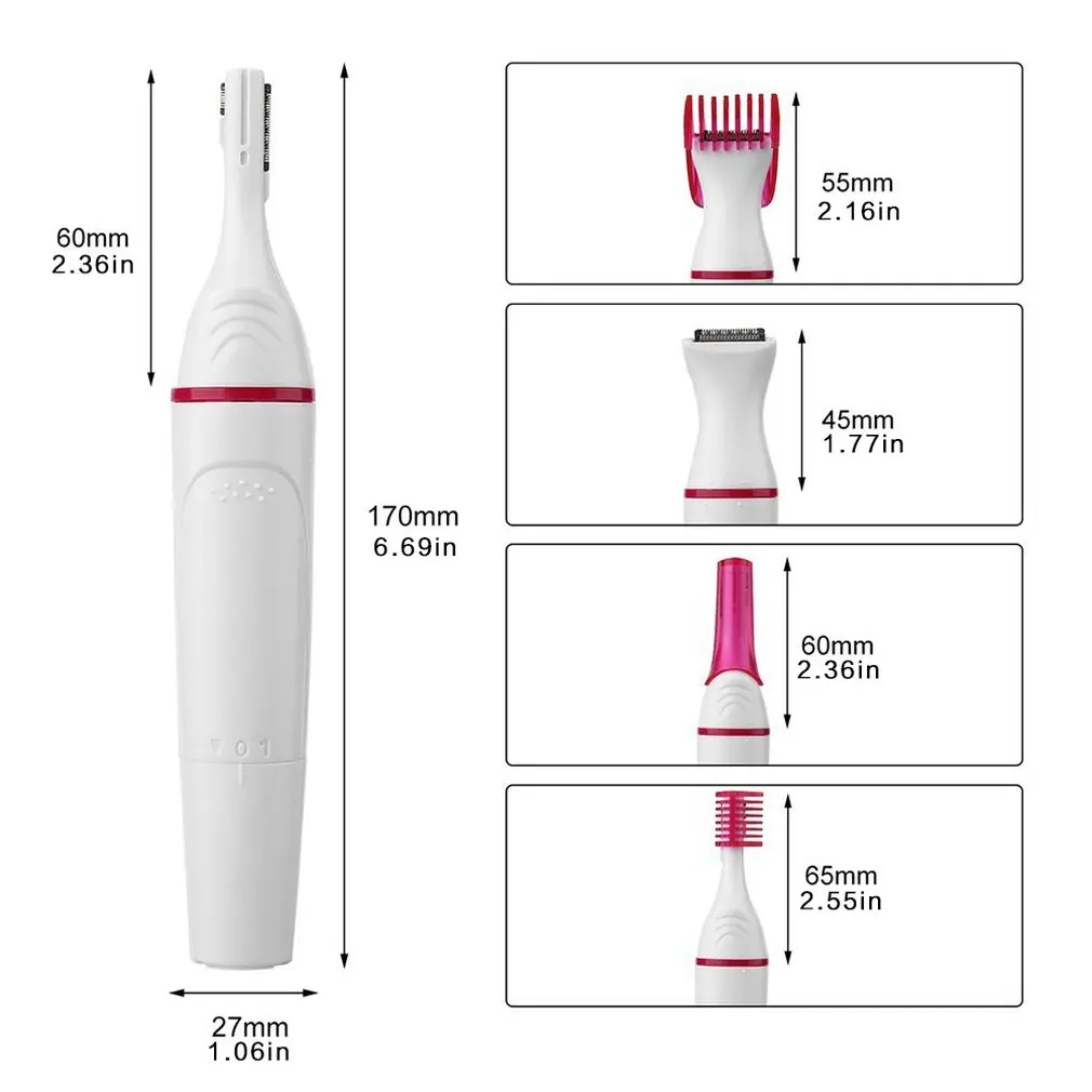 Multifunction Electric Epilator 5 in 1 Women Face Underarm Bikini Hair Removal Device Remover Shaver Eyebrow Trimmer
Multifunction Electric Epilator 5 in 1 Women Face Underarm Bikini Hair Removal Device Remover Shaver Eyebrow Trimmer