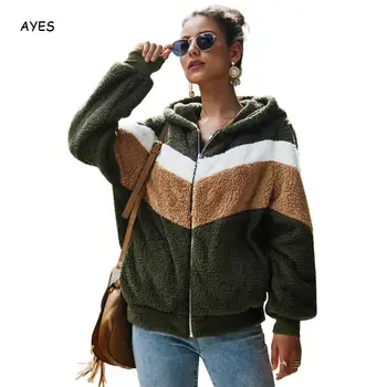 Faux Lambswool Hooded Jacket Women Winter Patchwork Warm Thicken Jacket Women Autumn Long Sleeve Coat Zipper Jacket Streetwear
Faux Lambswool Hooded Jacket Women Winter Patchwork Warm Thicken Jacket Women Autumn Long Sleeve Coat Zipper Jacket Streetwear