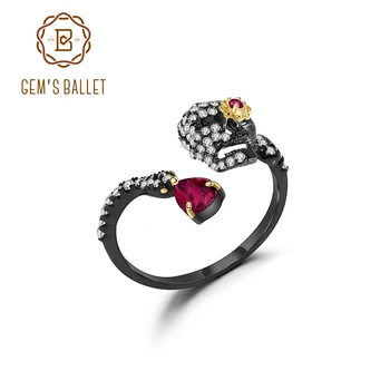 GEM'S BALLET Natural Ruby Gemstone Skull Gothic Ring 925 Sterling Silver Handmade Adjustable Open Rings For Women Fine Jewelry 
GEM'S BALLET Natural Ruby Gemstone Skull Gothic Ring 925 Sterling Silver Handmade Adjustable Open Rings For Women Fine Jewelry