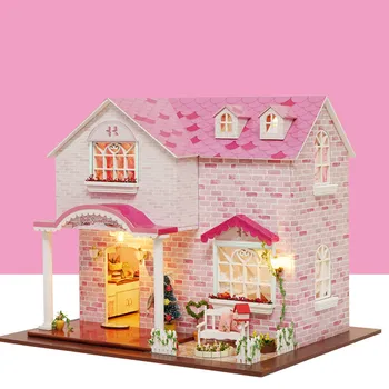 LED Cute Pink Villa doll house furniture diy dollhouse wood diy doll house miniature dollhouse furniture children home Toys gift
LED Cute Pink Villa doll house furniture diy dollhouse wood diy doll house miniature dollhouse furniture children home Toys gift