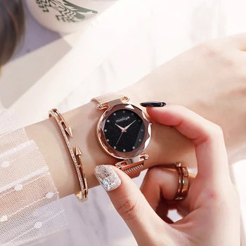 2020 Luxury Rose Gold Women's Watches Fashion Ladies Starry Sky Magnetic Diamond Watch Casual Mesh Rhinestone Female Wrist Watch
2020 Luxury Rose Gold Women's Watches Fashion Ladies Starry Sky Magnetic Diamond Watch Casual Mesh Rhinestone Female Wrist Watch