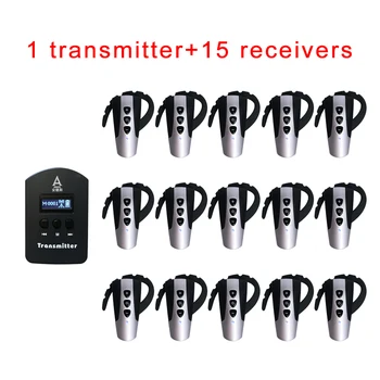 Wireless audio transmission system ( 1 Transmitter + 15 Earhook Receivers +1 Charger ) simultaneous translation equipment device
Wireless audio transmission system ( 1 Transmitter + 15 Earhook Receivers +1 Charger ) simultaneous translation equipment device