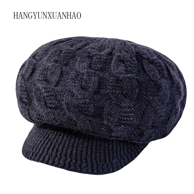 2019 New thickened knit hats women rabbit hair octagonal hats velvet lining newsboy caps female winter hats warm visor cap
2019 New thickened knit hats women rabbit hair octagonal hats velvet lining newsboy caps female winter hats warm visor cap
