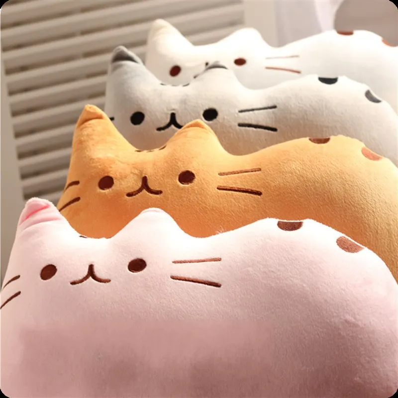 Фото Милая плюшевая подушка в виде кошки для автомобиля дивана котенка мягкие