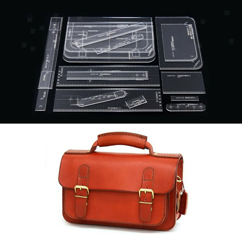 17pcs/set Leather Craft Acrylic Shoulder Crossbody Bag Handbag Pattern Template Tools Set Handle DIY Craft Parts 
17pcs/set Leather Craft Acrylic Shoulder Crossbody Bag Handbag Pattern Template Tools Set Handle DIY Craft Parts