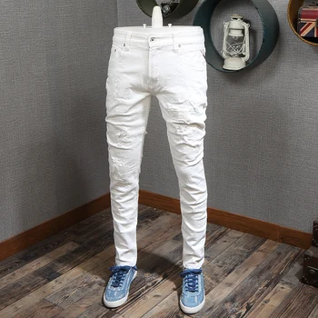 Korean Style Fashion Men Jeans Classical White Color Slim Fit Destroyed Ripped Jeans Men Elastic Designer Hip Hop Jeans Homme
Korean Style Fashion Men Jeans Classical White Color Slim Fit Destroyed Ripped Jeans Men Elastic Designer Hip Hop Jeans Homme