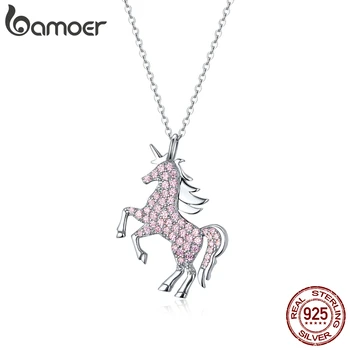 bamoer GAN161 925 Sterling Silver Necklace Fancy Unicorn Clear CZ Pink Pendant Necklace for Women Girl Fine Jewelry Gift Bijoux
bamoer GAN161 925 Sterling Silver Necklace Fancy Unicorn Clear CZ Pink Pendant Necklace for Women Girl Fine Jewelry Gift Bijoux