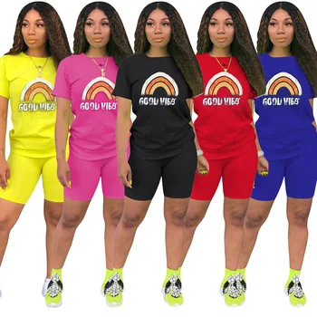 Sck Leisure Sports Rainbow GOOD VIBES Two Piece Set TP206 Women Tracksuit Women Outfits Shorts
Sck Leisure Sports Rainbow GOOD VIBES Two Piece Set TP206 Women Tracksuit Women Outfits Shorts