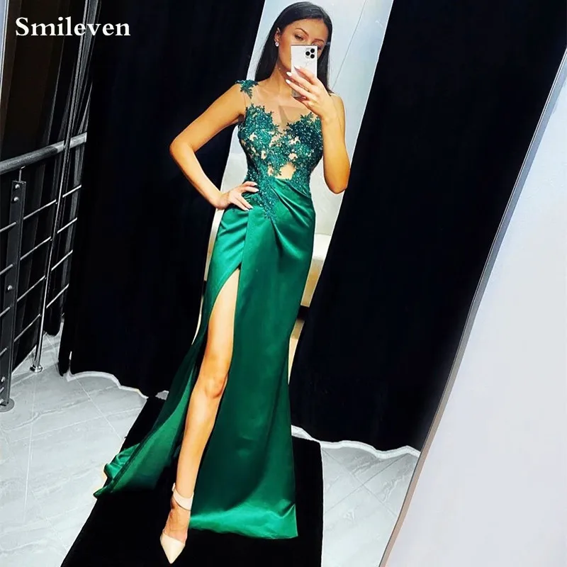 Smileven Dark Green caftan Mermaid Evening Dresses Lace Arabic Special Occasion Dresses Side Split Evening Party Gowns
Smileven Dark Green caftan Mermaid Evening Dresses Lace Arabic Special Occasion Dresses Side Split Evening Party Gowns