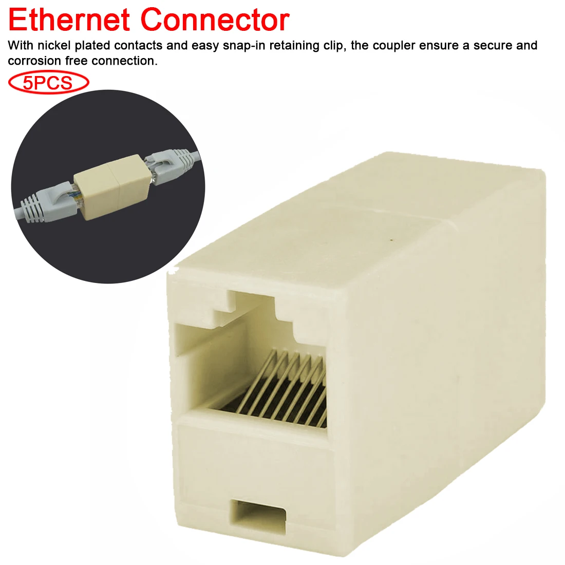 5Pcs 8P8C RJ45 CAT Extender Plug Network Ethernet Lan Cable Joiner Coupler Connector
5Pcs 8P8C RJ45 CAT Extender Plug Network Ethernet Lan Cable Joiner Coupler Connector