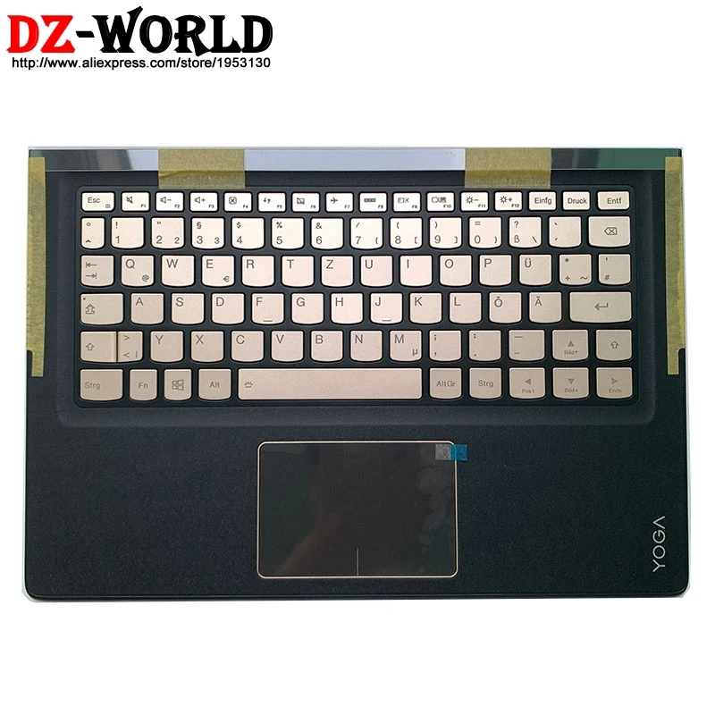 

Palmrest Upper Case With Golden German Backlit Keyboard Touchpad for Lenovo Ideapad Yoga 900S-12ISK Laptop C Cover 5CB0K93831
