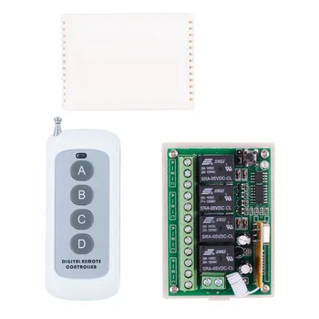 DC 12V 5V 433Mhz Universal Wireless Remote Control Switch 4CH relay Receiver Module With 4 channel RF Remote 433 Mhz Transmitter
DC 12V 5V 433Mhz Universal Wireless Remote Control Switch 4CH relay Receiver Module With 4 channel RF Remote 433 Mhz Transmitter