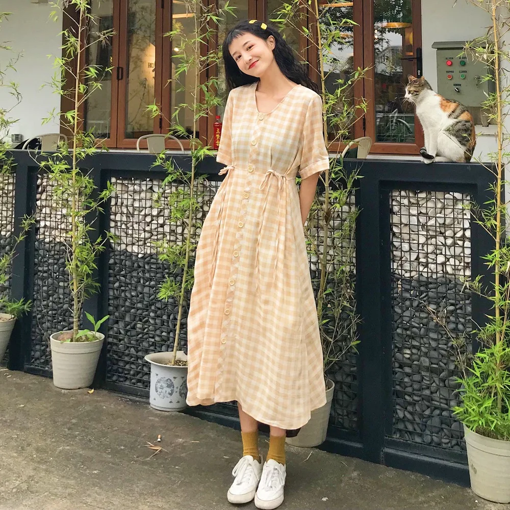 Photo Shoot 2019 Summer New Style INS WOMEN'S Dress Retro CHIC-Style Drawstring Waist Hugging Single Breasted V-neck Plaid Dress
Photo Shoot 2019 Summer New Style INS WOMEN'S Dress Retro CHIC-Style Drawstring Waist Hugging Single Breasted V-neck Plaid Dress