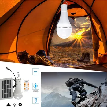 

Remote LED Solar Powered Light Outdoor 9W Portable Bulb Lamp Waterproof For Outdoor Hiking/Camping Dinner Tent Emergency Light