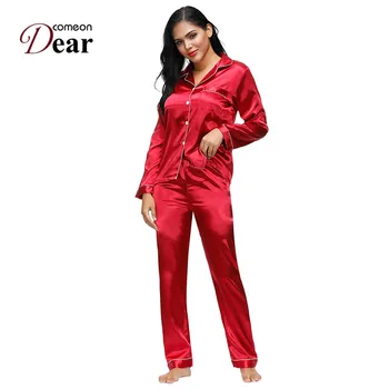 Comeondear Long Sleeve Silk Pajamas Set Women Fashion Autumn Winter Blouse Pants Set Plus Size Leisure Home Homewear 2XL RB80895
Comeondear Long Sleeve Silk Pajamas Set Women Fashion Autumn Winter Blouse Pants Set Plus Size Leisure Home Homewear 2XL RB80895
