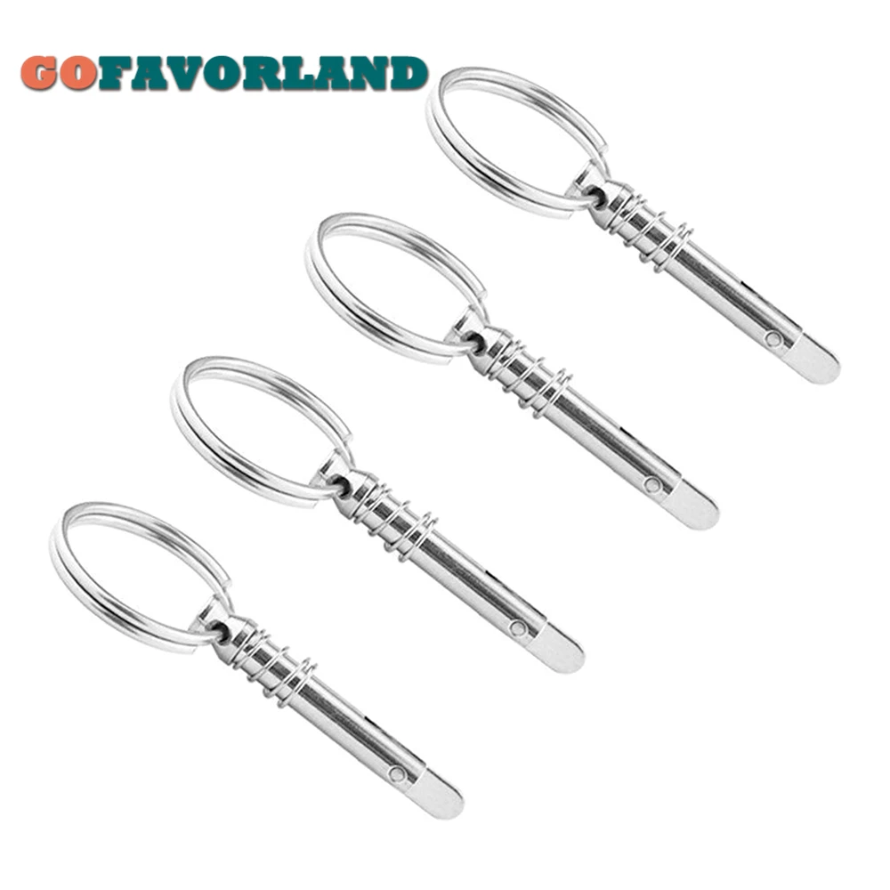 4Pcs Marine Bimini Top Fitting Hardware Spring Loaded Quick Release Pin 1/4" Stainless Steel with Pull Ring Marine Accessories
4Pcs Marine Bimini Top Fitting Hardware Spring Loaded Quick Release Pin 1/4" Stainless Steel with Pull Ring Marine Accessories
