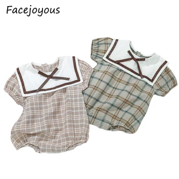 2020 Baby Summer Clothing Newborn Infant Baby Girls Short Sleeves Bodysuits Plaid Jumpsuit Peter Pan Collar Outfit Clothes
2020 Baby Summer Clothing Newborn Infant Baby Girls Short Sleeves Bodysuits Plaid Jumpsuit Peter Pan Collar Outfit Clothes