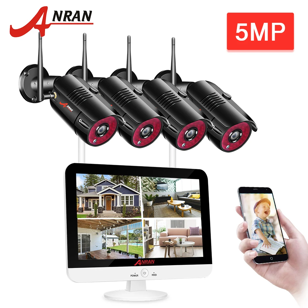 ANRAN 5MP CCTV Video Surveillance Kit Home Security Camera System 12 Inch Monitor NVR Kit 1920P Outdoor Night Vision WiFi Camera
ANRAN 5MP CCTV Video Surveillance Kit Home Security Camera System 12 Inch Monitor NVR Kit 1920P Outdoor Night Vision WiFi Camera