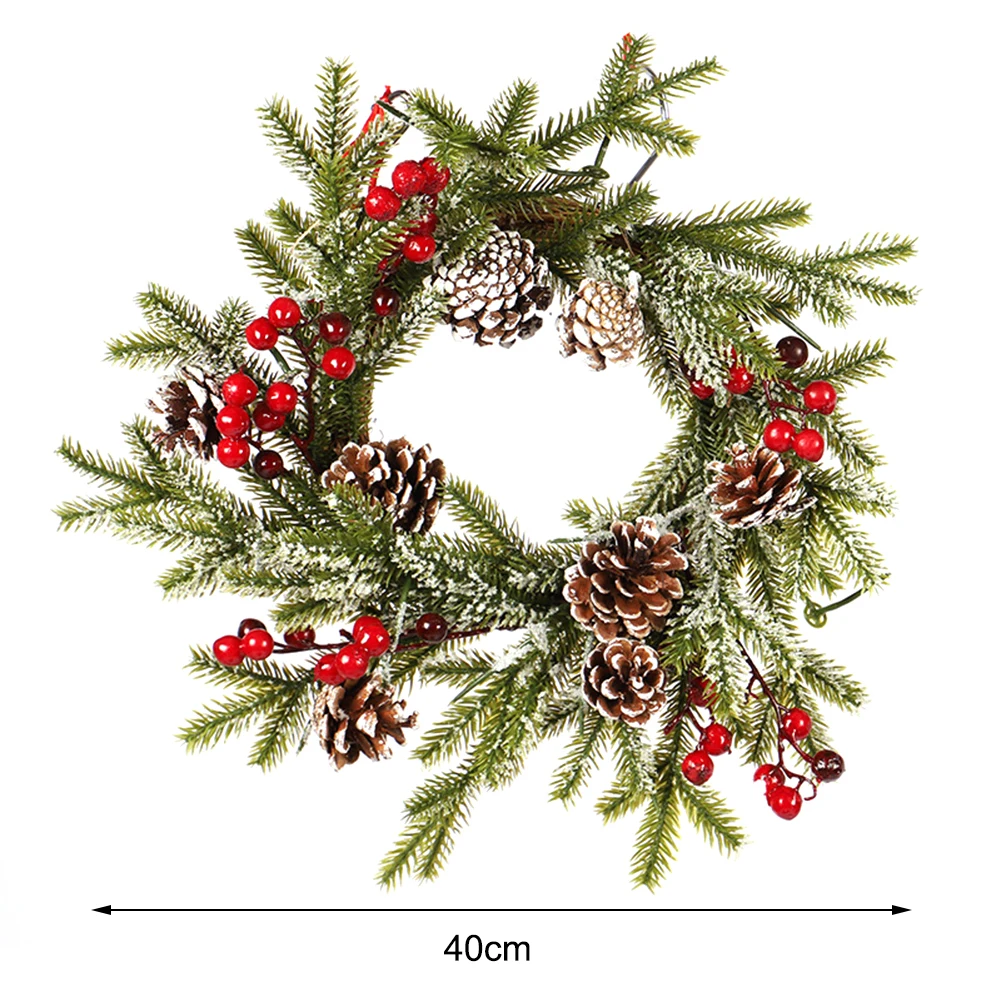 Christmas Garland Pine Cone Red Fruit Wreath Romantic Decoration White Flocking Pendant with Frost Ornaments PE+Rattan New O21
Christmas Garland Pine Cone Red Fruit Wreath Romantic Decoration White Flocking Pendant with Frost Ornaments PE+Rattan New O21