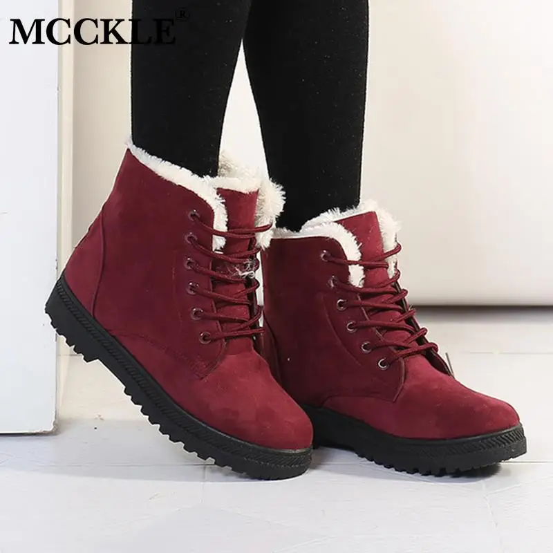 MCCKLE Winter Warm Fluffy Snow Boots Women New Ankle Boots Plush Lace Up Platform Casual Shoes Non Slip Female Footwear
MCCKLE Winter Warm Fluffy Snow Boots Women New Ankle Boots Plush Lace Up Platform Casual Shoes Non Slip Female Footwear